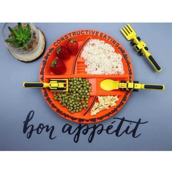 Toddler Utensils 2 and 3 Year Old, Divided Toddler Plates Constructive Eating - Picture 7 of 7